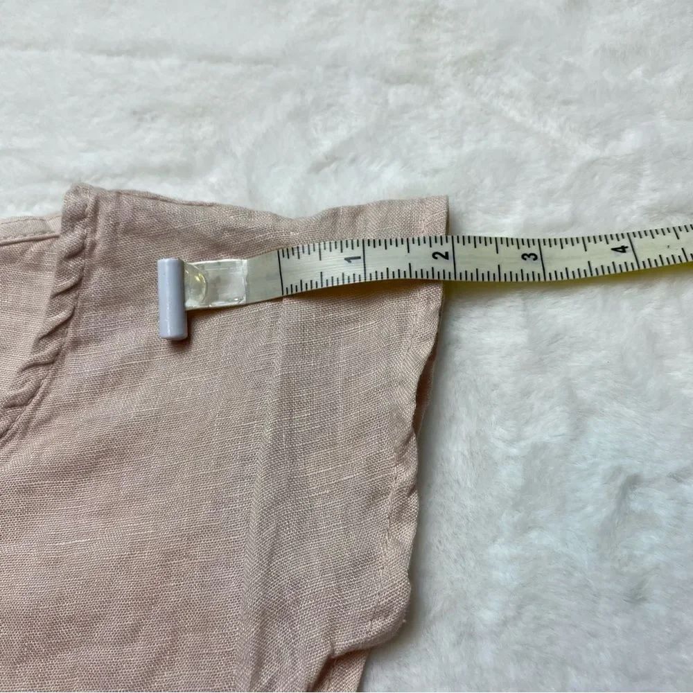 Terzo Millenio Made In Italy Blush Pink Linen Top Size Medium - Picture 10 of 10